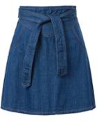 Romwe Double Layels Denim A-line Skirt
