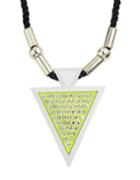 Romwe Yellow Rhinestone Triangle Pendant Necklace For Women