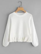 Romwe Batwing Sleeve Pep Hem Jersey Jumper