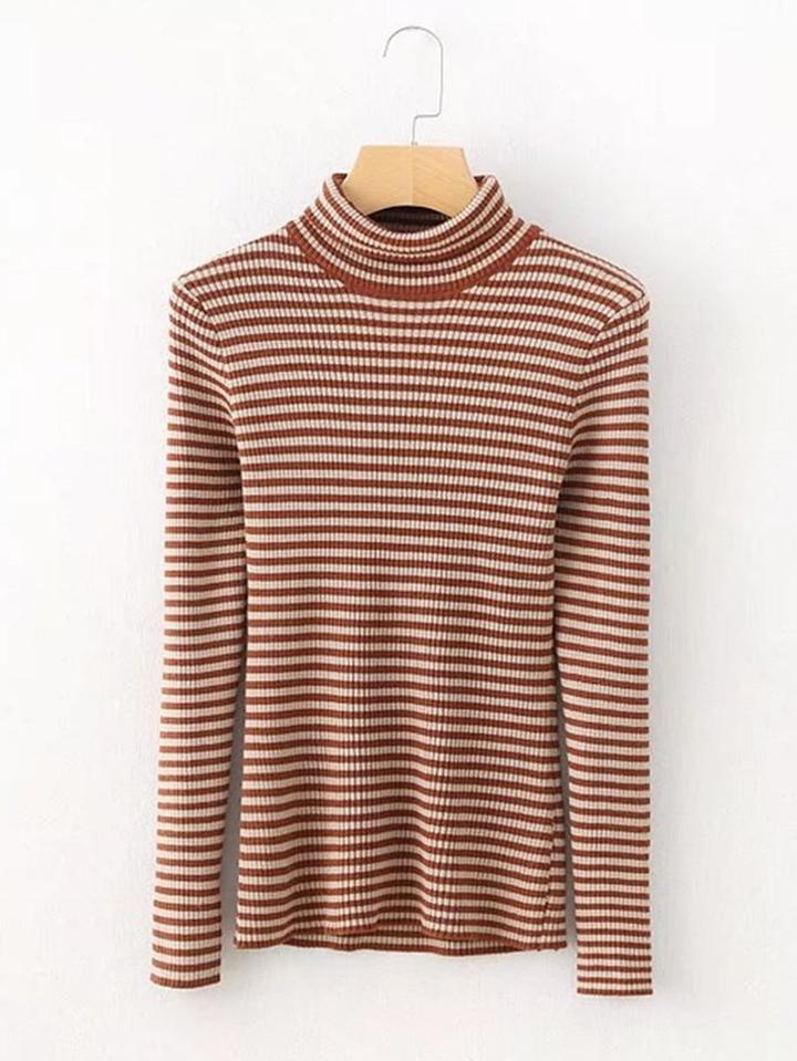 Romwe Striped Slim Fit Knitwear