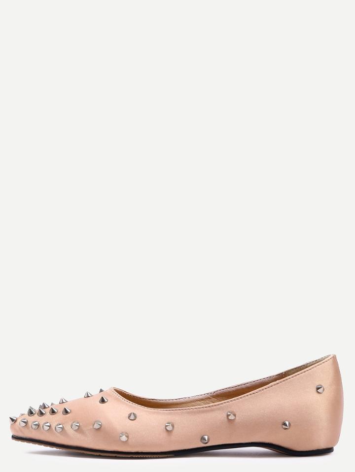 Romwe Pink Studded Hidden Wedge Flats
