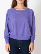 Romwe Round Neck Long Sleeve Purple T-shirt