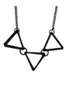 Romwe Black Triangle Necklace For Women