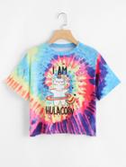 Romwe Unicorn Print Water Color Tee