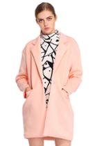 Romwe Lapel Pink Coat