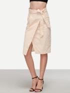 Romwe Ruffle Self-tie Wrap Midi Skirt