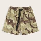 Romwe Guys Buckle Detail Camo Shorts