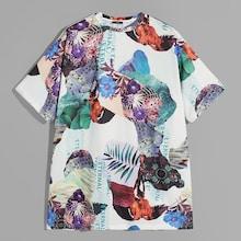 Romwe Guys Letter And Botanical Print T-shirt