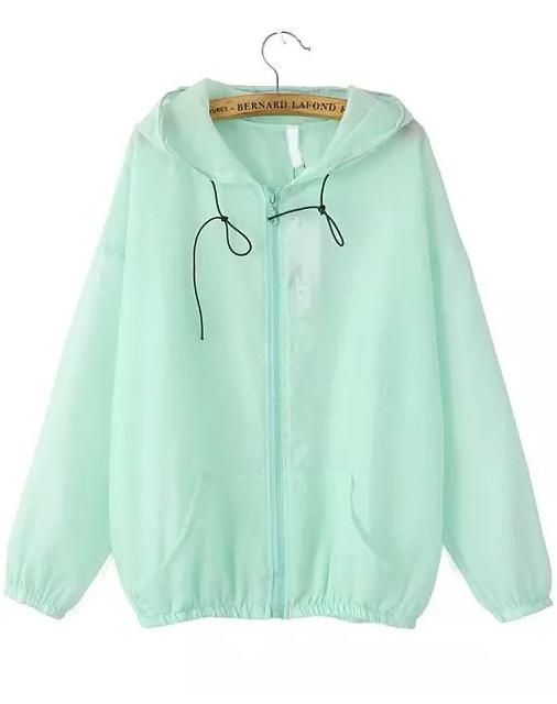 Romwe Green Hooded Long Sleeve Loose Jacket