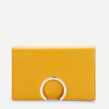 Romwe Ring Detail Flap Pu Clutch