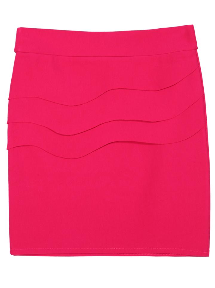 Romwe Tiered Wiggle Rose Red Skirt