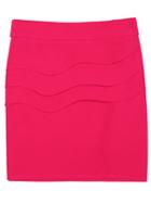 Romwe Tiered Wiggle Rose Red Skirt