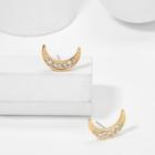 Romwe Rhinestone Moon Design Stud Earrings