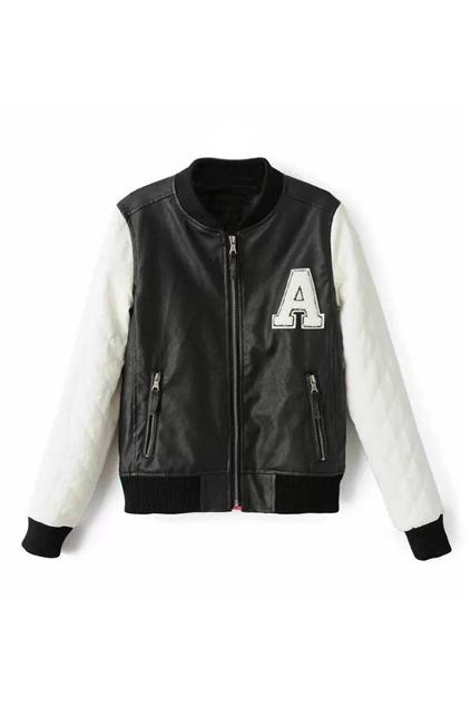 Romwe A Appliqued Black Jacket
