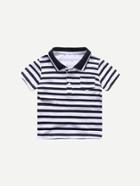 Romwe Pocket Striped Polo Shirt