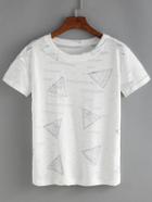 Romwe Triangle Print T-shirt