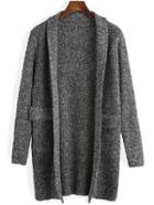 Romwe Pockets Long Sweater Coat