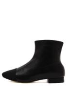 Romwe Black Faux Suede Pointed Low Heeled Boots