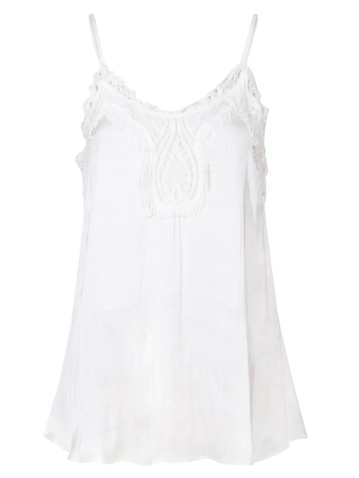 Romwe Spaghetti Strap Lace Slim Vest