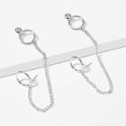 Romwe Men Chain Linked Earrings