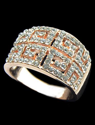 Romwe Gold Hollow Diamond Ring