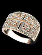 Romwe Gold Hollow Diamond Ring