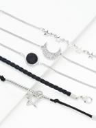 Romwe Moon & Star Decorated Link Bracelet Set