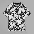 Romwe Guys Two Tone Floral Print Tee