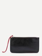 Romwe Black Contrast Trim Zipper Pu Wallet