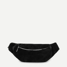 Romwe Faux Fur Design Zipper Bum Bag