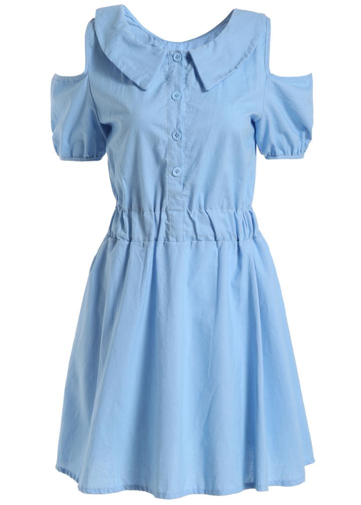 Romwe Open Shoulder Back Bow Dress