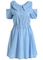 Romwe Open Shoulder Back Bow Dress