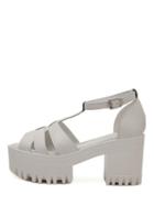 Romwe White Lug Sole Ankle Strap Gladiators