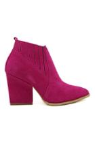 Romwe Pointed Toe Rose Ankle Boots