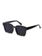 Romwe Black Vintage Square Frame Sunglasses