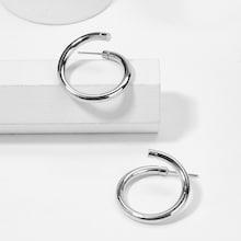 Romwe Sliver Plated Hoop Earrings