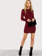 Romwe Bishop Sleeve Fitted Dress