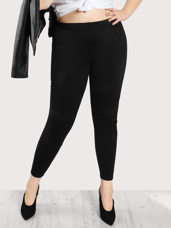 Romwe High Rise Quilted Knee Leggings
