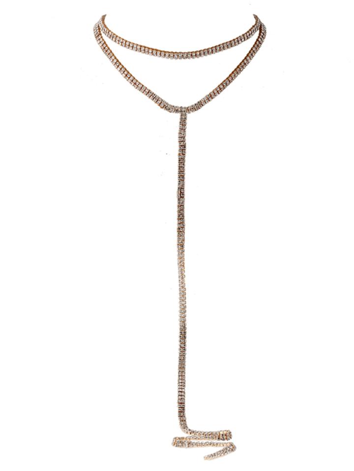 Romwe Double Layered Y Choker Necklace