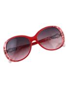 Romwe Women Oversized Red Sunglasses