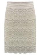 Romwe Crochet Lace White Skirt