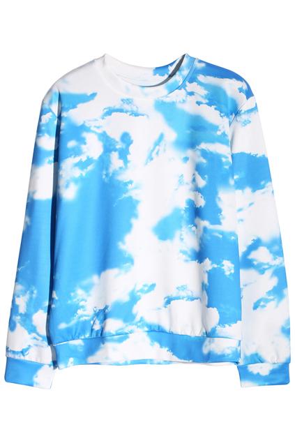 Romwe Clouds Blue Sky Sweatshirt