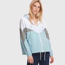 Romwe Cut And Sew Drawstring Hem Hoodie Jacket