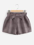 Romwe Glen Plaid Tweed Shorts