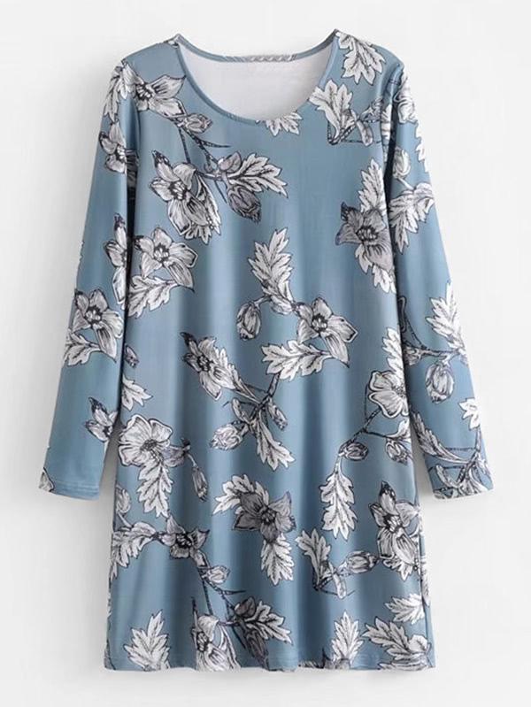 Romwe Calico Print Tunic Dress