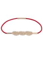 Romwe Red Metallic Leaves Shape Sequin Minimalist Thin Belts