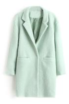 Romwe Faux Woolen Light Green Coat