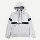 Romwe Guys Zip Front Letter Print Hoodie
