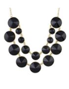 Romwe Black Double Layers Statement Necklace