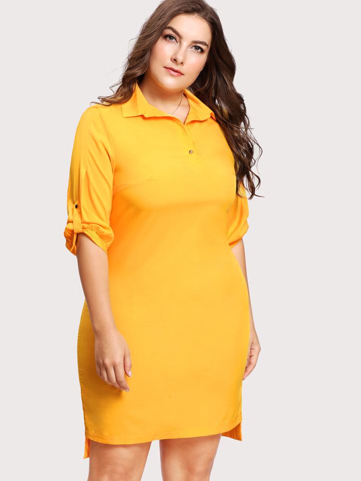 Romwe High Low Shirt Dress